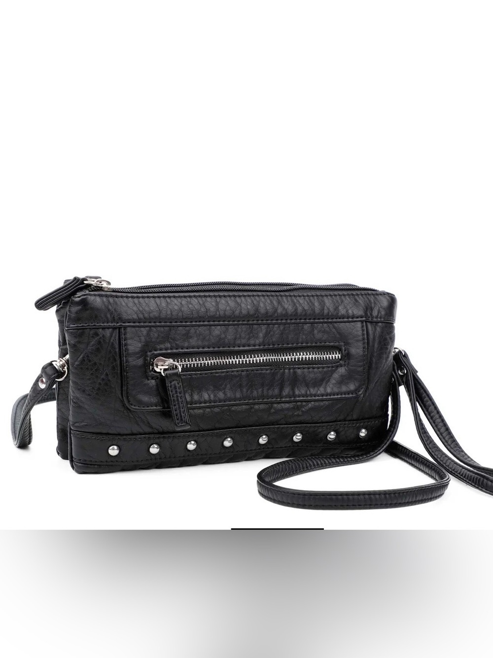 Ampere Creations “Malie”Three Way 
Black Vegan Leather Wristlet Crossbody NWT